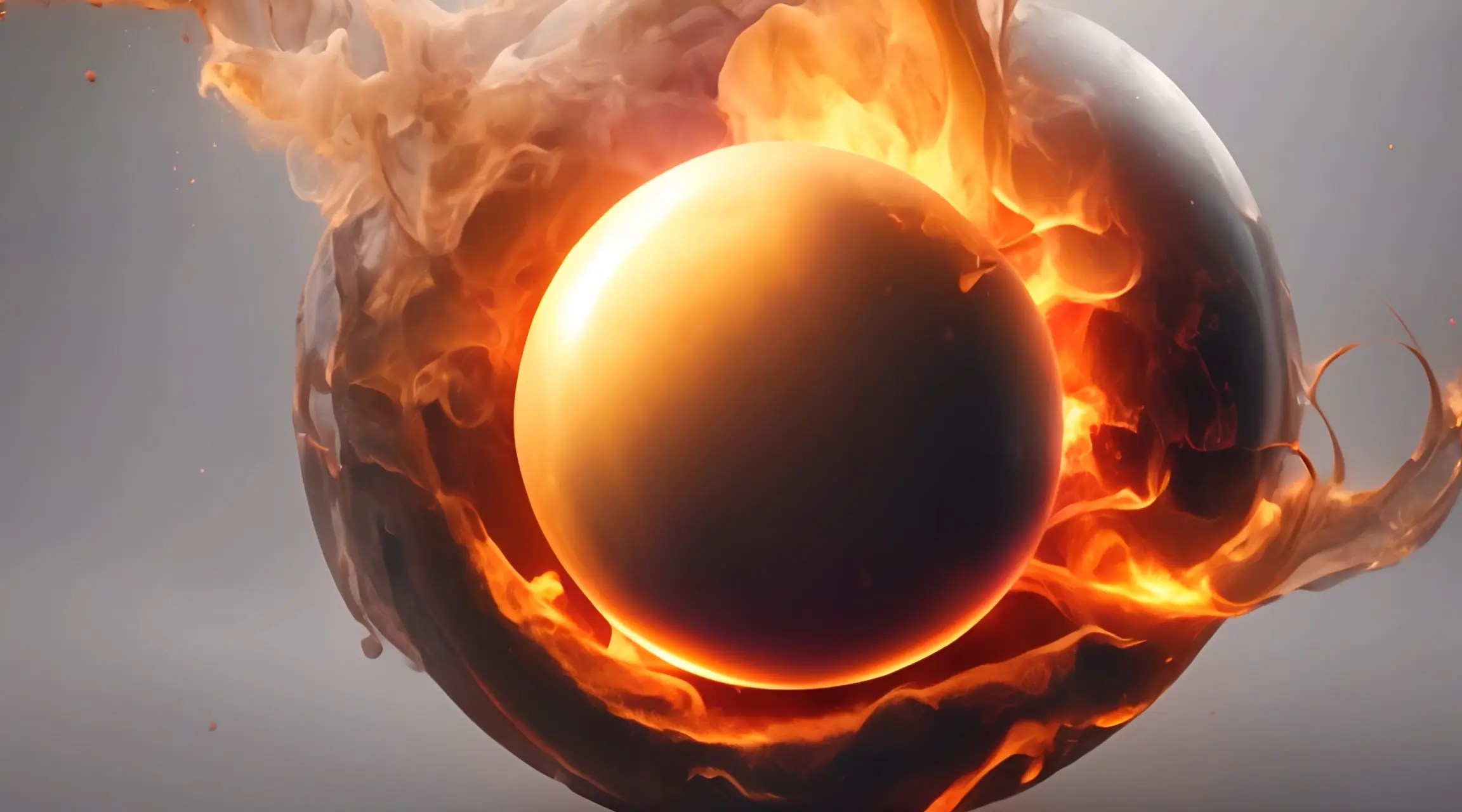 Amber Ignition Abstract Spherical Flame Video Backdrop